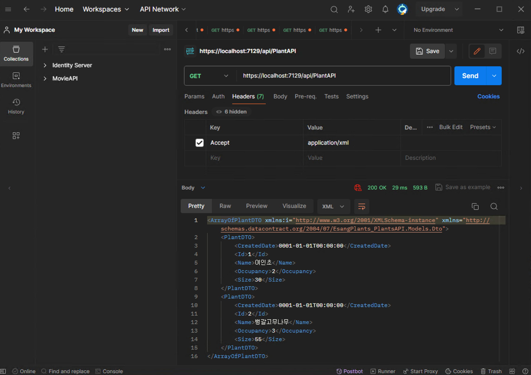 PostMan application/xml